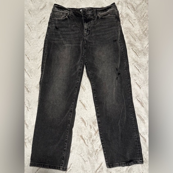 Flying Monkey Black High Rise Straight Leg Ripped Distressed Jeans - Picture 2 of 15